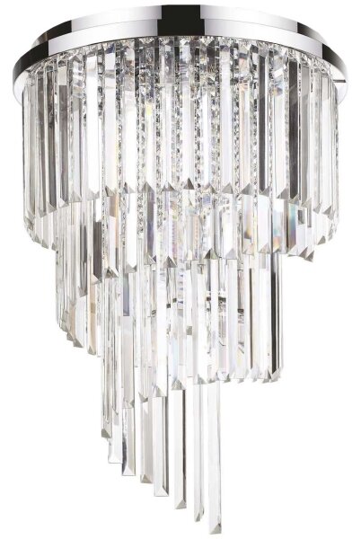 Ideal Lux - Křišťálový přisazený lustr CARLTON 12xE14/40W/230V pr. 50 cm chrom