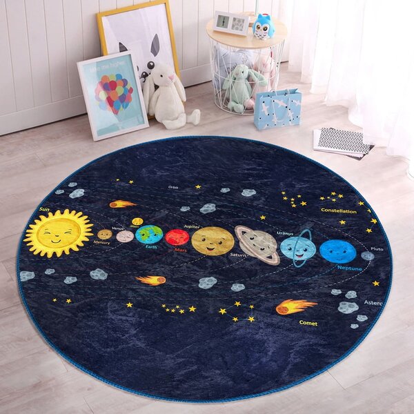 Tmavě modrý dětský koberec ø 120 cm Comfort – Mila Home