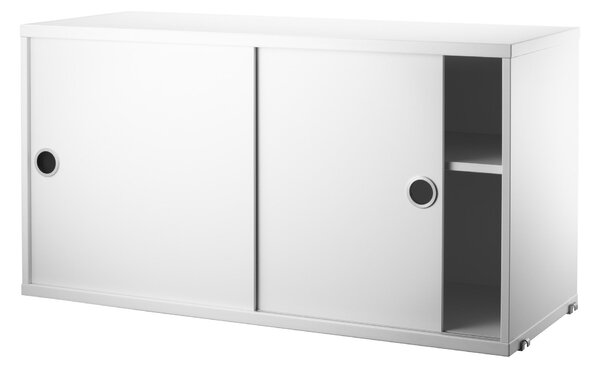 STRING Skříňka Cabinet with Sliding Doors, White