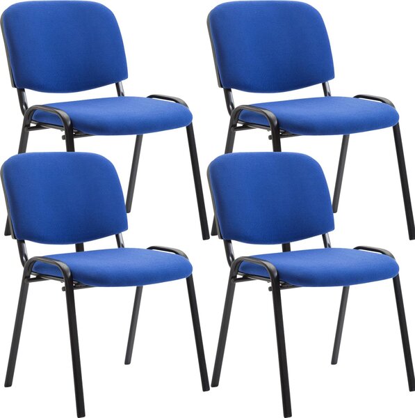 4x Stohovatelná konferenční židle Ken látka - Modrá