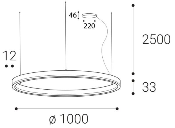 LED2 - LED Stmívatelný lustr na lanku CIRCLE 80W/230V 3000K/4000K pr. 100cm bílá