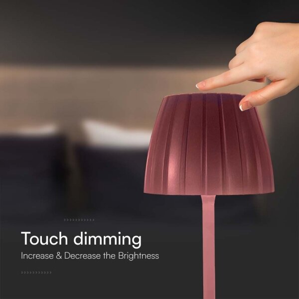 LED Stmívatelná dobíjecí stolní lampa LED/2,7W/5V 3000-6000K 1800 mAh hnědá