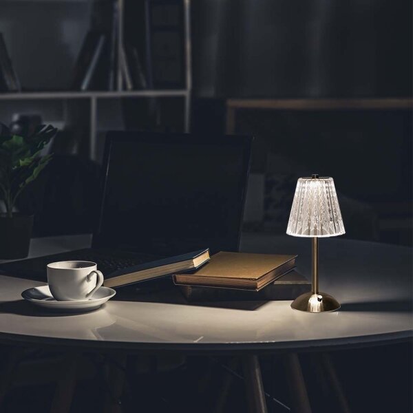LED Stmívatelná dobíjecí stolní lampa LED/2,4W/5V 3000-6000K 1800 mAh chrom
