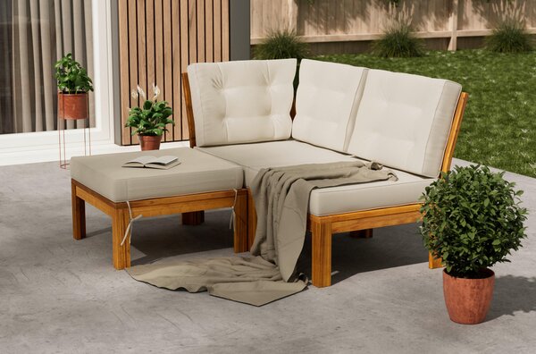 ZAHRADNÍ SEDACÍ SOUPRAVA dřevo, textil Ambia Garden - Online Only zahradní nábytek, Online Only