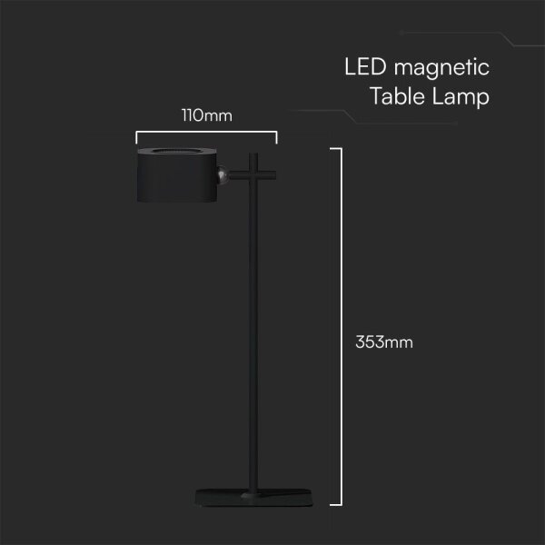 LED Stmívatelná magnetická stolní lampa 4v1 LED/3W/5V 3000-6000K 1800 mAh černá