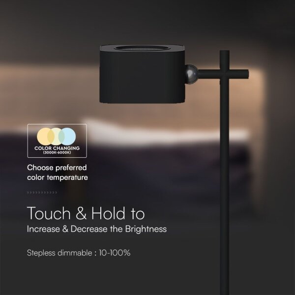LED Stmívatelná magnetická stolní lampa 4v1 LED/3W/5V 3000-6000K 1800 mAh černá