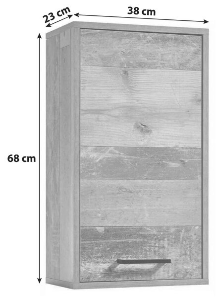 ZÁVĚSNÁ SKŘÍŇKA, barvy dubu, barvy dubu, 38/68/23 cm MID.YOU - Koupelnové série, Online Only