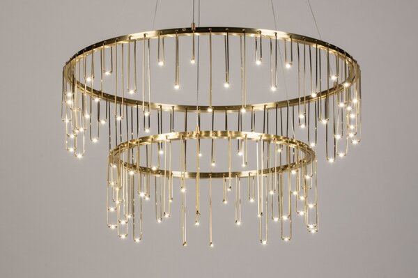 Závěsný LED lustr do obýváku Trinity Gold Platinum 65 (LMD)