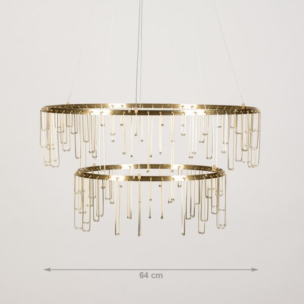 Závěsný LED lustr do obýváku Trinity Gold Platinum 65 (LMD)