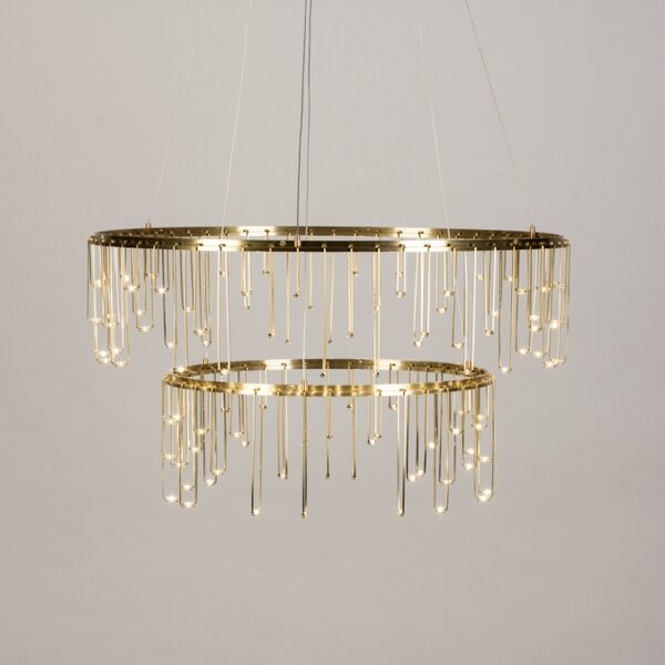 Závěsný LED lustr do obýváku Trinity Gold Platinum 65 (LMD)