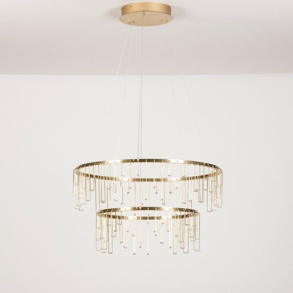 Závěsný LED lustr do obýváku Trinity Gold Platinum 65 (LMD)