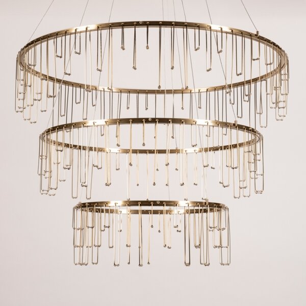 Závěsný LED lustr do obýváku Trinity Gold Platinum 80 (LMD)