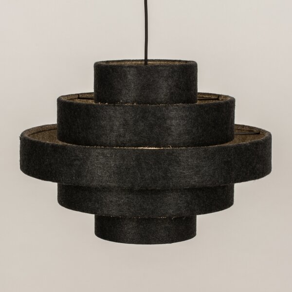 Závěsný textilní lustr do obýváku Madeira F Dark Grey 52 (LMD)