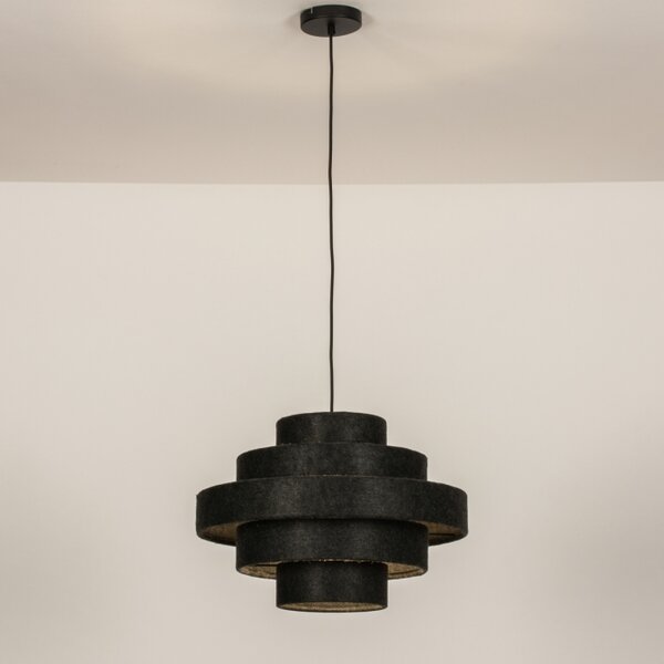 Závěsný textilní lustr do obýváku Madeira F Dark Grey 52 (LMD)