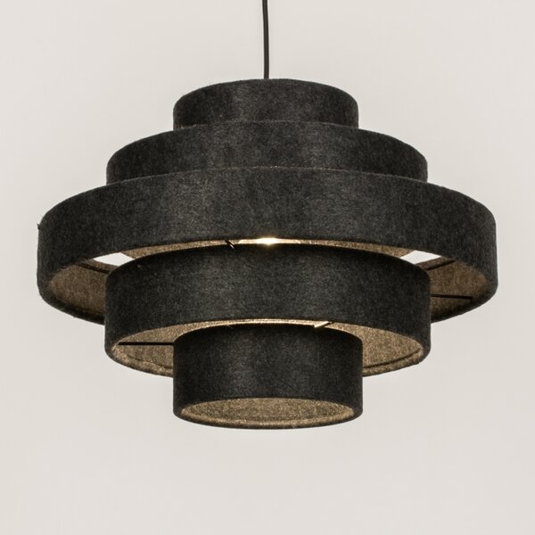 Závěsný textilní lustr do obýváku Madeira F Dark Grey 52 (LMD)