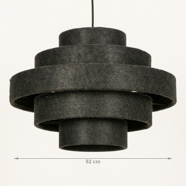 Závěsný textilní lustr do obýváku Madeira F Dark Grey 52 (LMD)