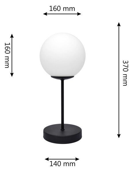 Stolní lampa MOON 1xE27/15W/230V černá