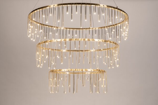 Závěsný LED lustr do obýváku Trinity Gold Platinum 80 (LMD)