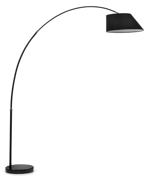 Černá stojací lampa s textilním stínidlem (výška 189 cm) May – Kave Home