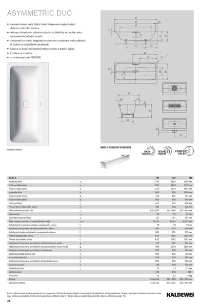 Kaldewei Asymmetric Duo - Vana 1800x900 mm, Perl-effekt, alpská bílá 274200013001