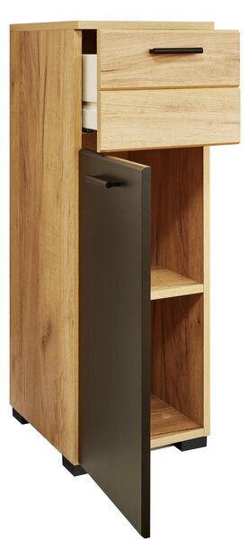 SPODNÍ SKŘÍŇKA, černá, dub artisan, dub artisan, 30/86/37 cm MID.YOU - Koupelnové série, Online Only
