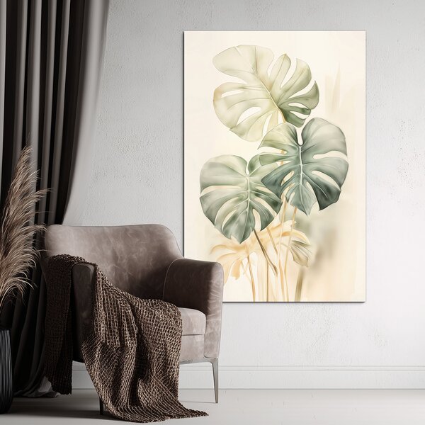 DUBLEZ | Dřevěný obraz - Natural Monstera | UV tisk, Premium