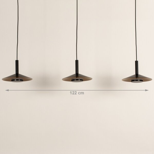 Závěsné LED svítidlo nad jídelní stůl Simeon Black and Gold Linea (LMD)