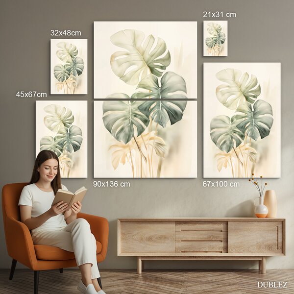 DUBLEZ | Dřevěný obraz - Natural Monstera | UV tisk, Premium