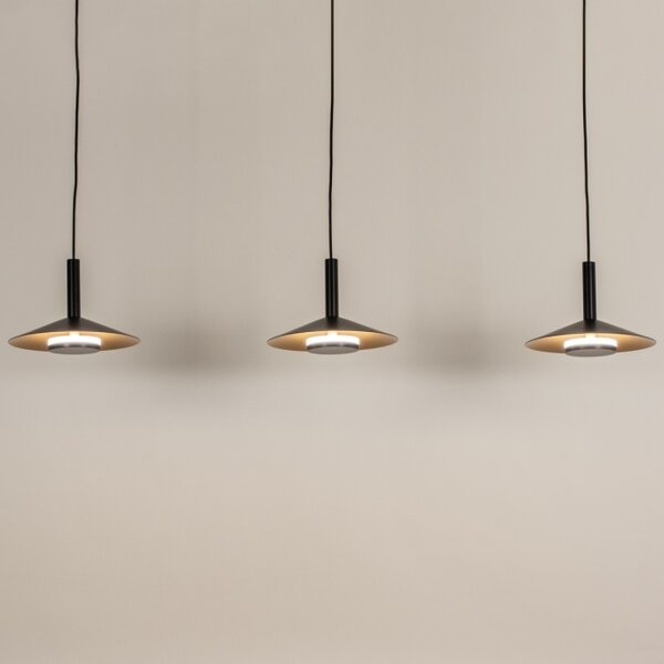 Závěsné LED svítidlo nad jídelní stůl Simeon Black and Gold Linea (LMD)