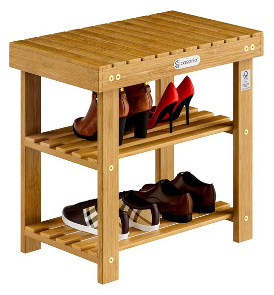 Lavice do předsíně s prostorem na boty NINA, 50x33x46cm, přírodní hnědá Casaria