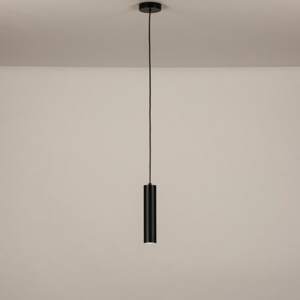 Závěsné minimalistické černé svítidlo nad noční stolek do ložnice Teramo Black (LMD)