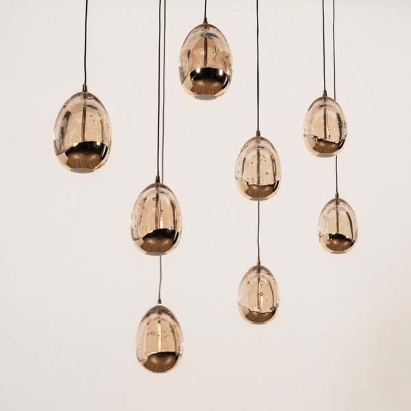 Závěsné designové svítidlo nad stůl Benelux Gold 8 Round (LMD)