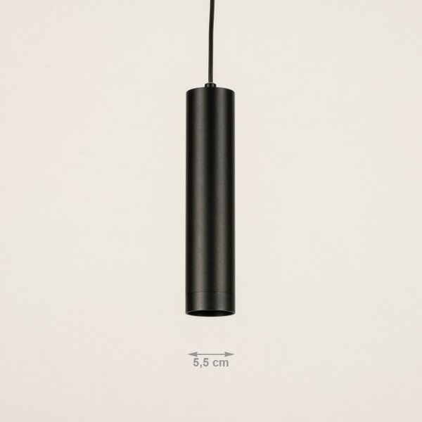 Závěsné minimalistické černé svítidlo nad noční stolek do ložnice Teramo Black (LMD)