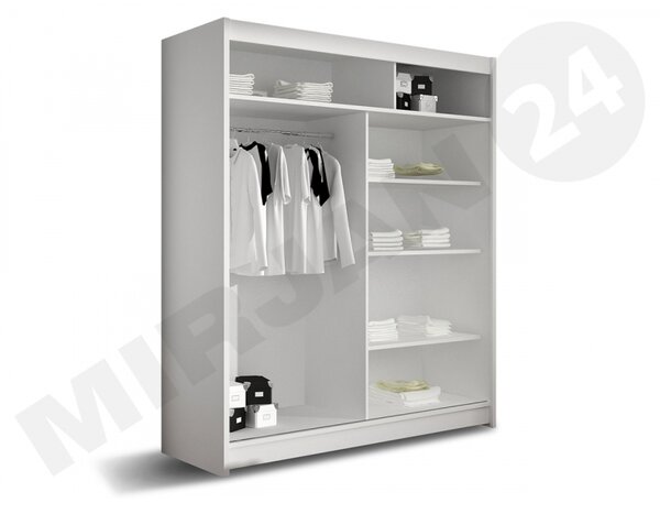 Skříň s posuvnými dveřmi Presto II, Barva: trufel / zrcadlo, Osvětlení: bez osvětlení 5902928555974