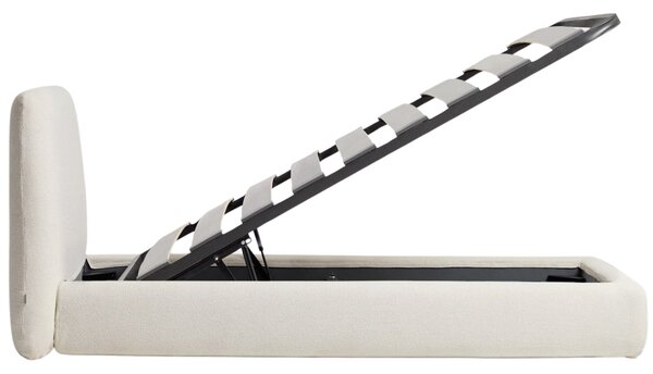 Kave Home Krémová jednolůžková postel Martina 90 x 200 cm s úložným prostorem