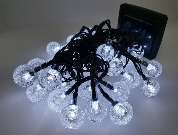 LED Solární venkovní řetěz 30xLED/1,2V 300 mAh 6,5 m IP44