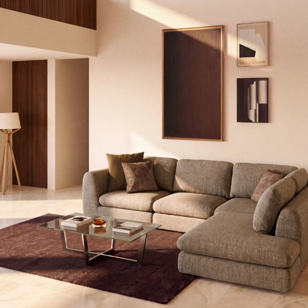 Kave Home Hnědý abstraktní obraz Breon 110 x 190 cm