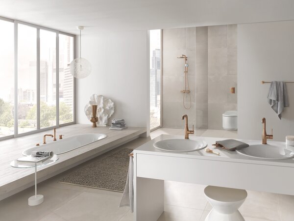 GROHE Euphoria System 310 - Sprchový systém s termostatem na zeď, kartáčovaný Warm Sunset 26075DL0