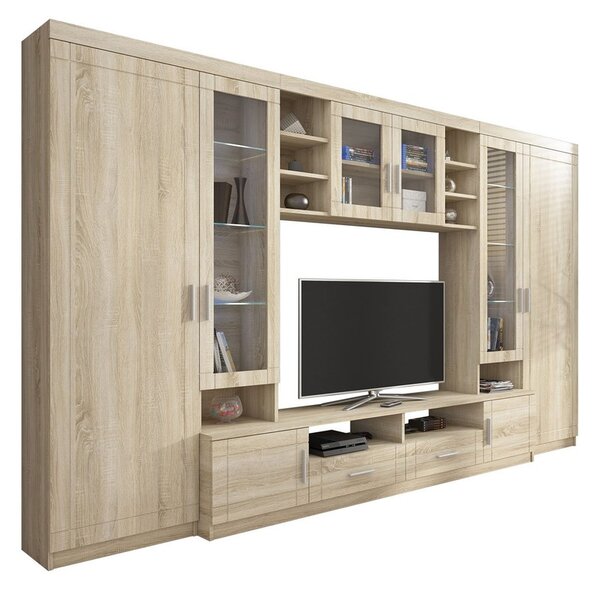 Obývací stěna Marakuja, Barva: dub sonoma, Osvětlení: osvětlení LED - bílé 5902928822571