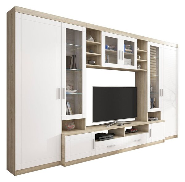 Obývací stěna Marakuja, Barva: dub sonoma, Osvětlení: osvětlení LED - bílé 5902928822571