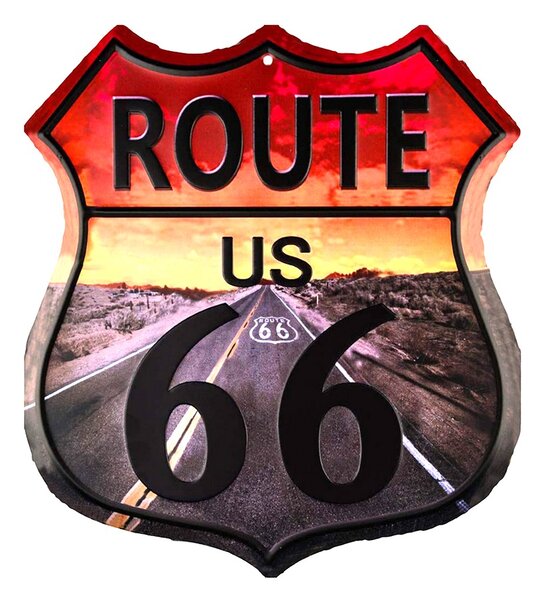 Nástěnná kovová cedule Route 66 - 45*1*50 cm