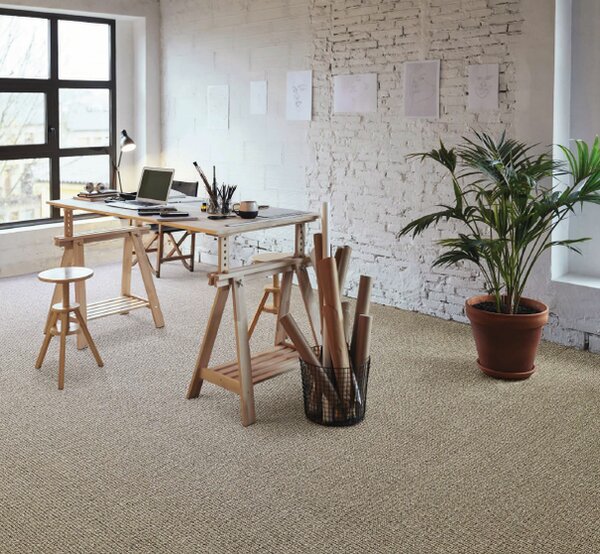 Breno Metrážový koberec RE-TWEED 32 béžový, šíře 400 cm, Vícebarevné/Béžová