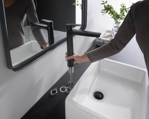 Hansgrohe Talis E Páková umyvadlová baterie 240 bez odtokové soupravy, matná černá 71717670
