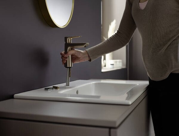 Hansgrohe Talis E Páková umyvadlová baterie 110 bez odtokové soupravy, kartáčovaný bronz 71712140
