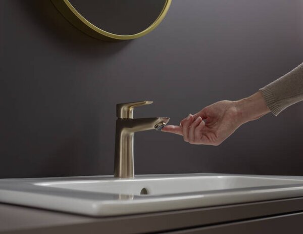 Hansgrohe Talis E Páková umyvadlová baterie 110 bez odtokové soupravy, kartáčovaný bronz 71712140
