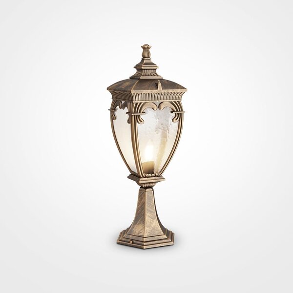 Maytoni Vintage venkovní sloupkové svítidlo FLEUR, 60W, v. 48,5 cm, 1xE27, IP44 Barva: Černá/zlatá