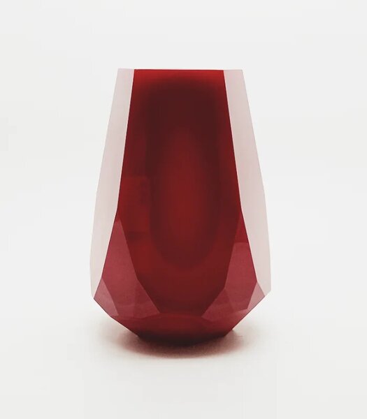 Sklárna Častolovice - Váza ručně broušená - Red beauty