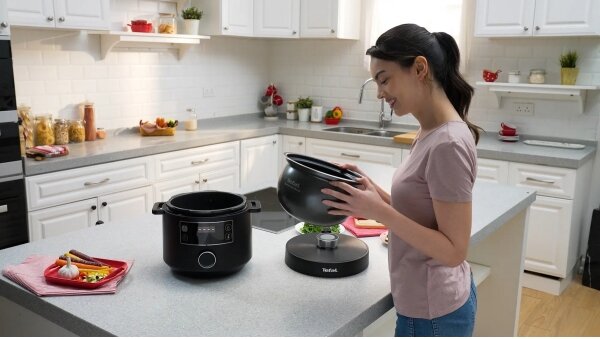 Tefal - Multifunkční elektrický hrnec TURBO CUISINE 4,8 l 1090W/230V černá