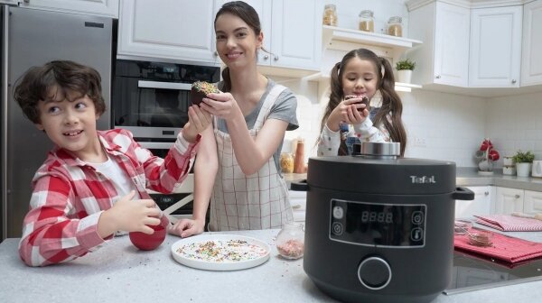 Tefal - Multifunkční elektrický hrnec TURBO CUISINE 4,8 l 1090W/230V černá