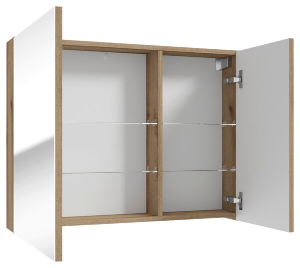 ZRCADLOVÁ SKŘÍŇKA, barvy dubu, barvy dubu, 80/60/15 cm MID.YOU - Koupelnové série, Online Only
